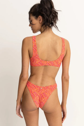 Adia Paisley Reversible Twist Front Swim Top