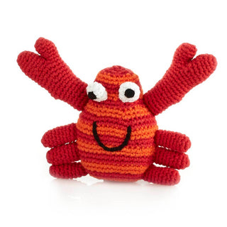 Pebble - Red Crab Rattle - Ocean-Themed Baby Toy