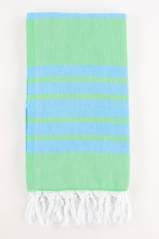 Premium Turkish Herringbone Towel, Green