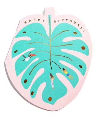 Birthday Card, Monstera Leaf