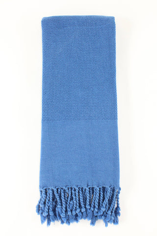 Premium Stone Washed Turkish Towel, Denim Blue