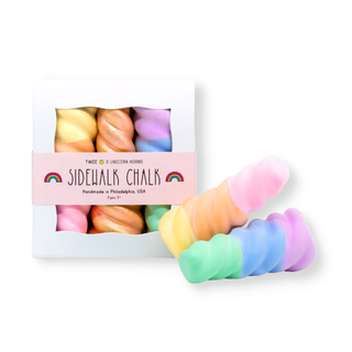 Handmade Sidewalk Chalk, Rainbow Unicorn Horn