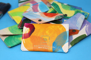 Ark Colour Design - Hand painted Abstract Popper Coin Purse Card Holder