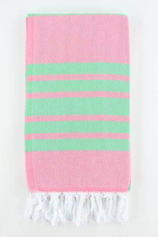 Premium Turkish Herringbone Towel, Pink
