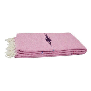 Handmade Thunderbird Baja Blanket Pink