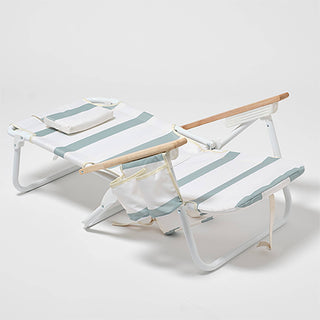 Sunnylife - Deluxe Beach Chair La Palma Sage Stripe