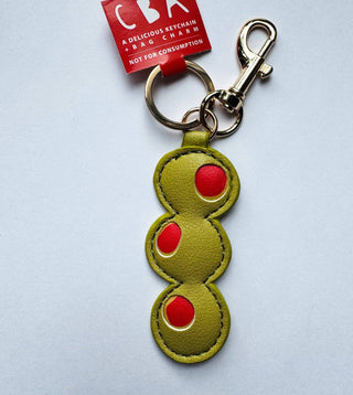 CARDS BY ALLIE - Olive Bag Charm + Keychain