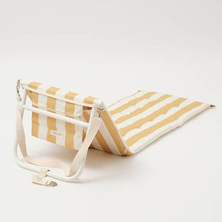 Sunnylife - Reclining Beach Chair Mango Bay Golden Mustard Stripe