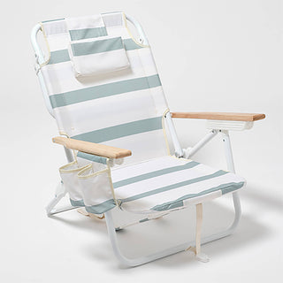Sunnylife - Deluxe Beach Chair La Palma Sage Stripe