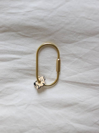 Flower Pendant Brass Keyring