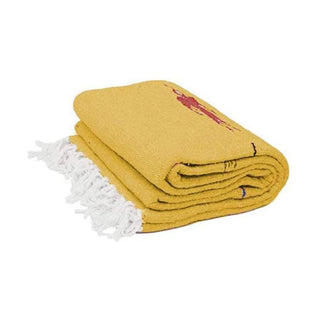 Handmade Thunderbird Baja Blanket, Yellow