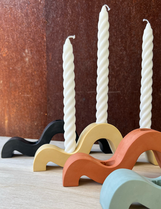 Well Hello Studio - Earth Tone Squiggle Candle Holder