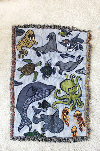 Sea Life Mini Tapestry Blanket