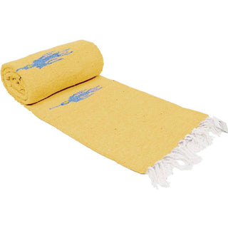 Handmade Thunderbird Baja Blanket, Yellow