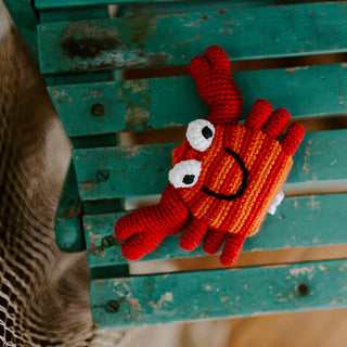 Pebble - Red Crab Rattle - Ocean-Themed Baby Toy