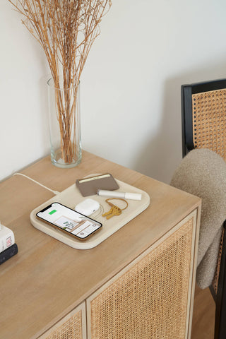 Essentials Linen Wireless Dual Charge Tray