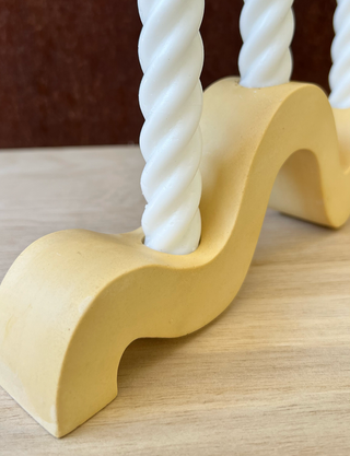 Well Hello Studio - Earth Tone Squiggle Candle Holder