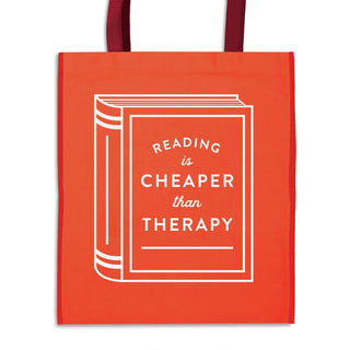 Chronicle Books - Reading is Cheaper Than Therapy Reusable Shopping Bag
