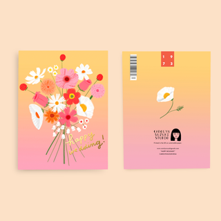 Carolyn Suzuki - HAPPY BOUQUET - Wedding Card