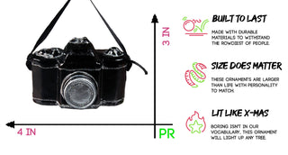 Party Rock | Photographers Camera Glass Ornament