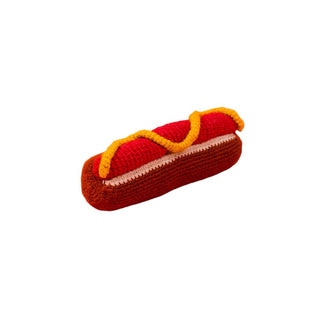 Hand Knit Hot Dog