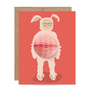 Inklings Paperie - Pop-up Card - Bunny Suit - Holiday