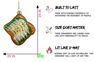 Party Rock | Avocado Toast Glass Ornament