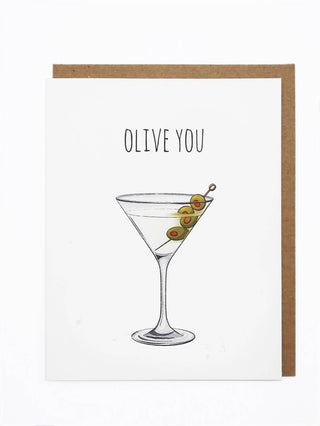 Noted By Copine - Olive You Hand Illustrated Love Card