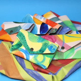Ark Colour Design - Hand painted Abstract Popper Coin Purse Card Holder