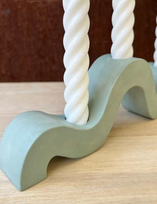 Well Hello Studio - Earth Tone Squiggle Candle Holder