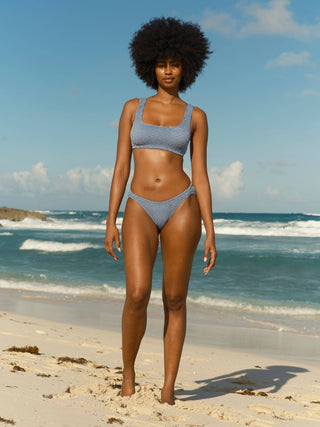 Mollusk - Ripple Reverb Bikini Top Blue Static