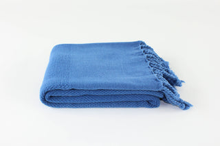 Premium Stone Washed Turkish Towel, Denim Blue