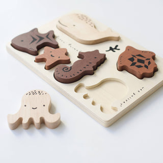 Wee Gallery - Wooden Tray Puzzle - Ocean Animals