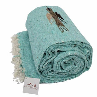 Handmade Thunderbird Baja Blanket, Mint Baja