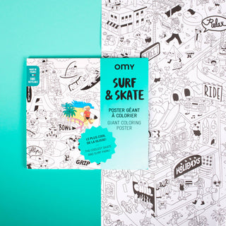 Giant Coloring Poster, Surf & Skate