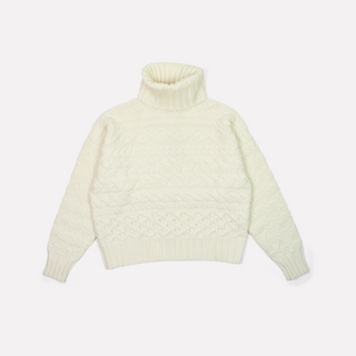 Cable Sweater in Ivory: MEDIUM