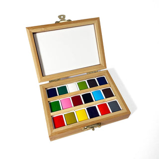 elseware unplug / eco-kids - Watercolor Set - Eco-Friendly Bamboo Box - 18 Colors
