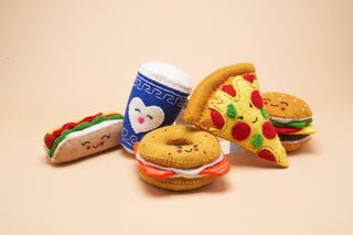 Gone to the Dogs - Handmade Natural Wool Pizza Dog Toy