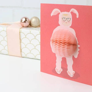 Inklings Paperie - Pop-up Card - Bunny Suit - Holiday