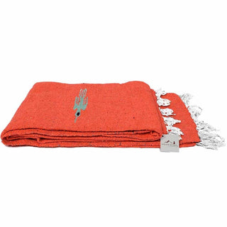 Handmade Thunderbird Baja Blanket, Orange