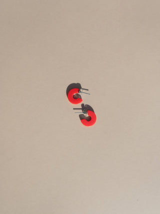 NAT + NOOR - Mali | Cherry | Red Hoop Earrings | New Thinner Style