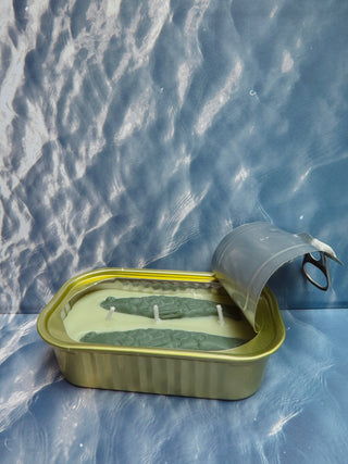 Tinned Candle - Tinned Fish Candle - Green Tea & Lemongrass