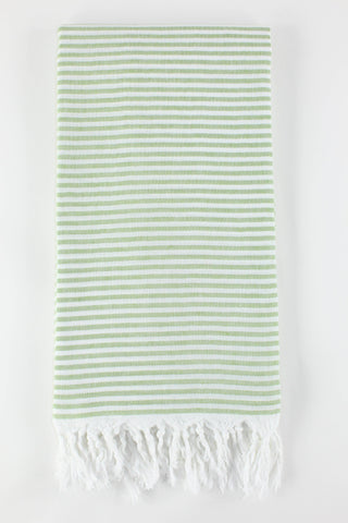 Premium Turkish Striped Peshtemal Towel, Olive