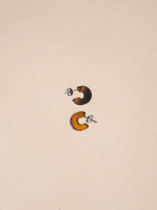 NAT + NOOR - Mali | Hazel | Tortoise Hoop Earrings | Small Size