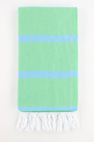 Premium Turkish Herringbone Towel, Green