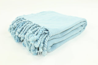 Premium Stone Washed Turkish Towel, Light Blue