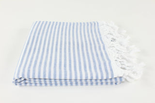 Premium Turkish Striped Peshtemal Towel, Blue