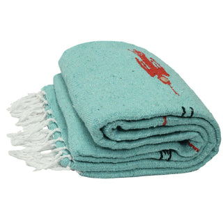 Handmade Thunderbird Baja Blanket, Mint Baja
