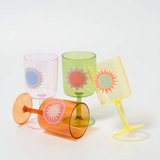 Poolside Wine Glass Set, Rio Sun