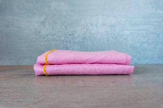 100% Linen Pink Cloth Dinner Napkins - Set of 2